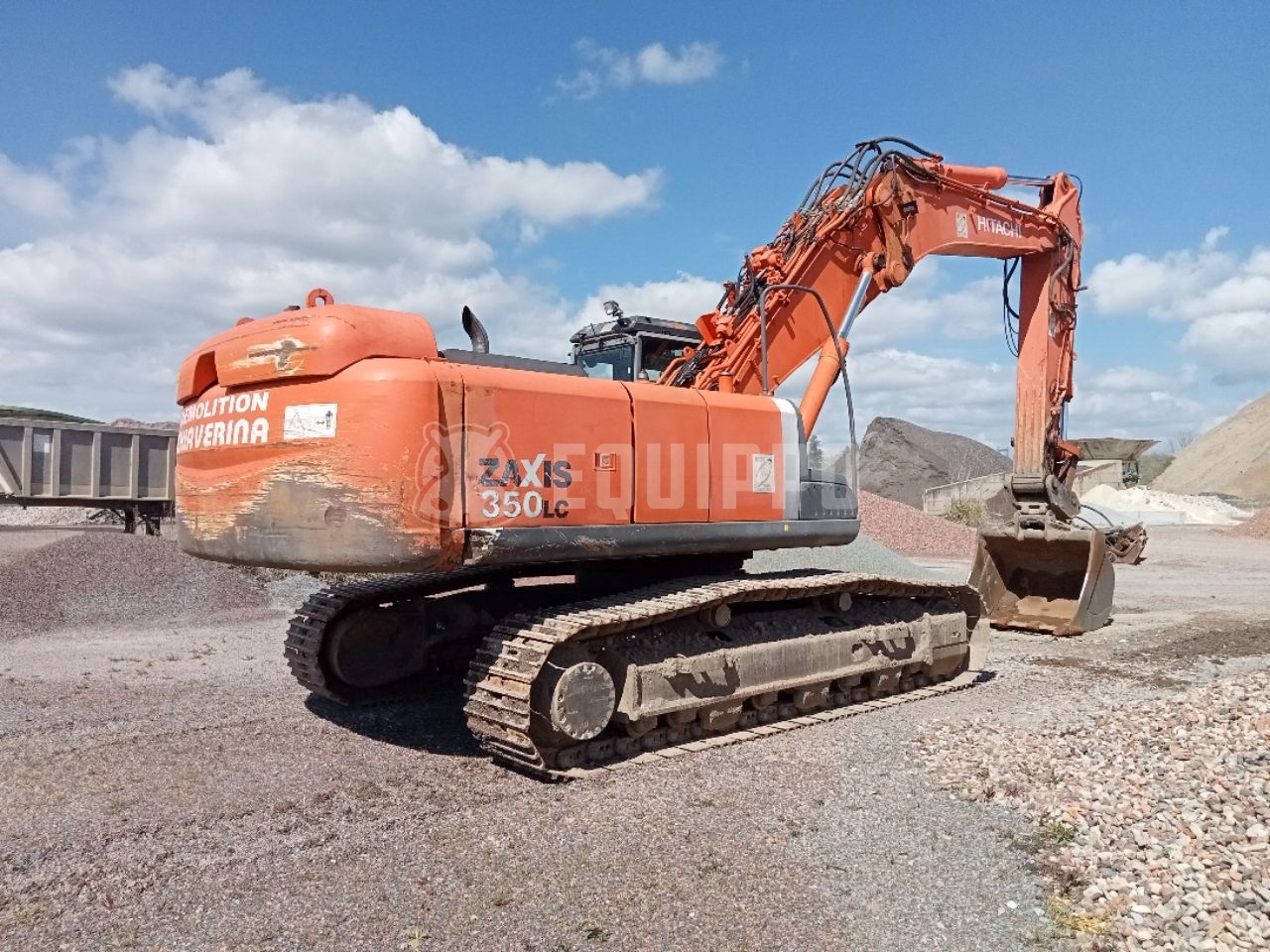 Hitachi ZX350LC-3 with standard earth boom and long-front boom - - Used Demolition Excavator