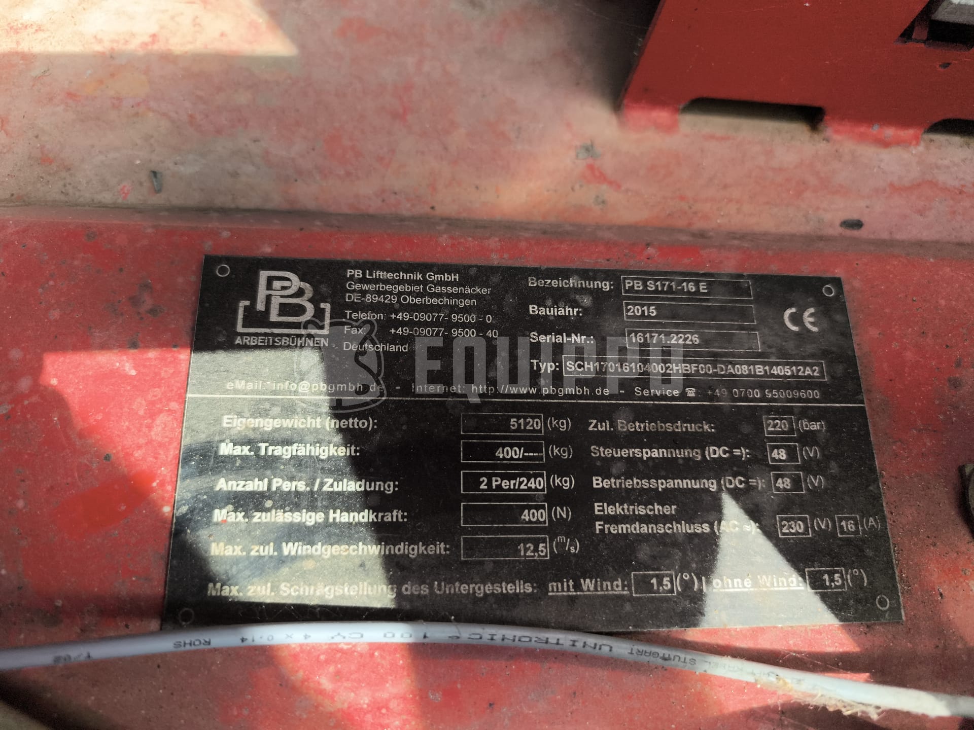 PB Lifttechnik PB S171-16E  - - Used Scissor Lift